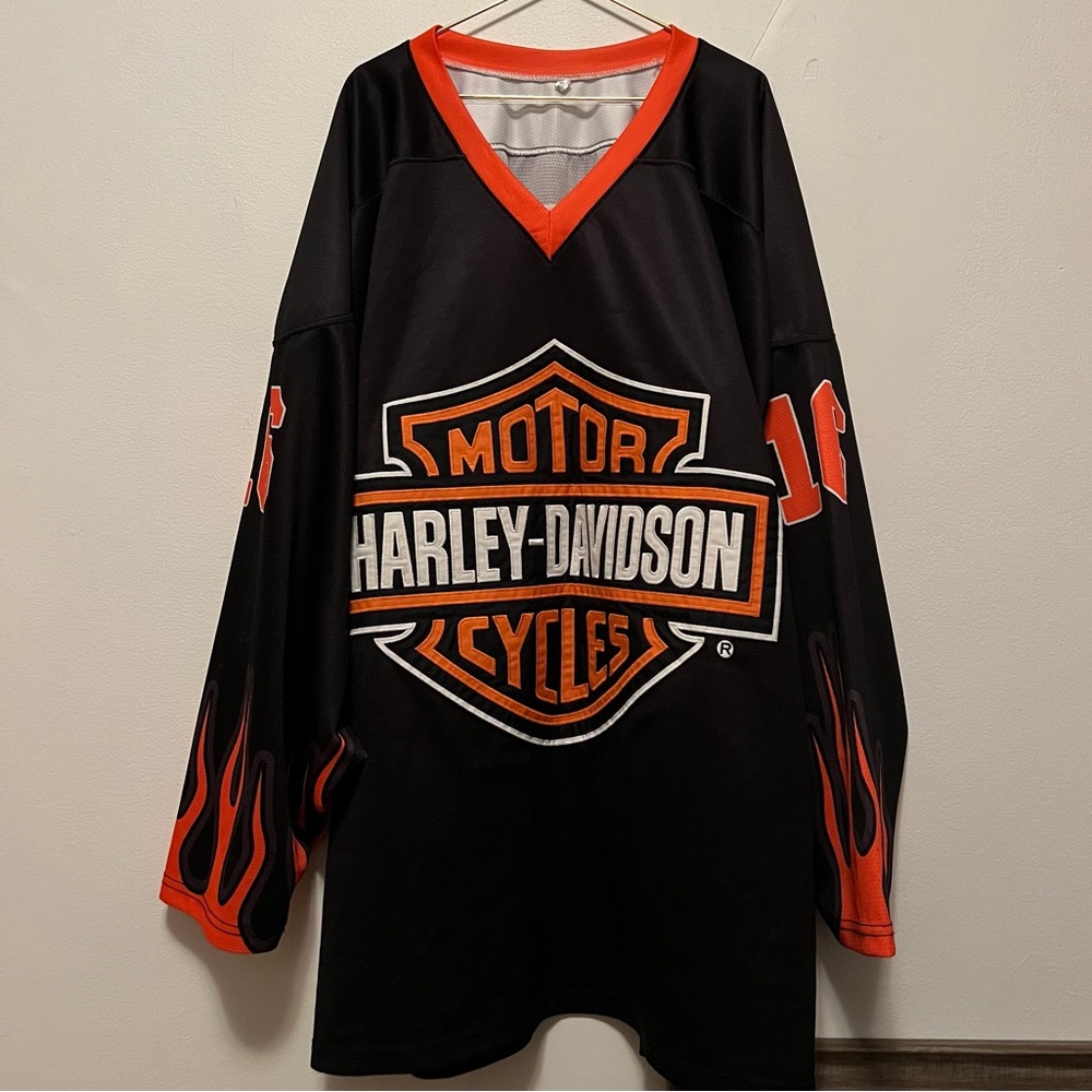 Harley-Davidson Black and Orange Motorcycles Jersey